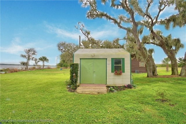 view of shed