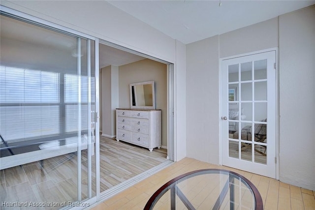 interior space with wood finished floors