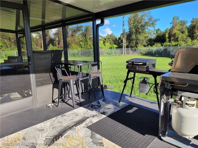 view of sunroom