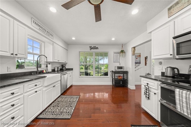 509 Bear Rd, Lake Placid, FL 33852 - kitchen with stainless steel appliances, a sink, ceiling fan, plenty of natural light, and recessed lighting