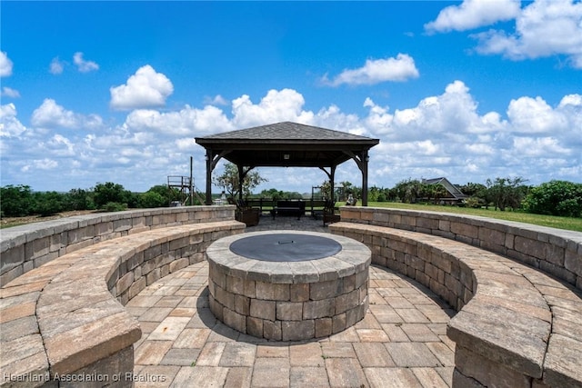 509 Bear Rd, Lake Placid, FL 33852 - view of patio / terrace featuring a gazebo and a fire pit