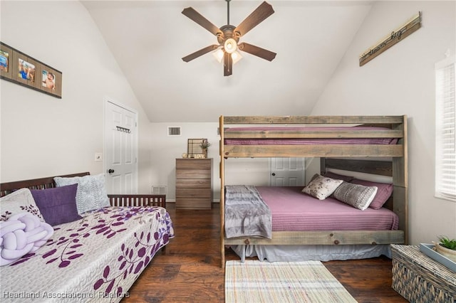 509 Bear Rd, Lake Placid, FL 33852 - bedroom with lofted ceiling, wood finished floors, and a ceiling fan
