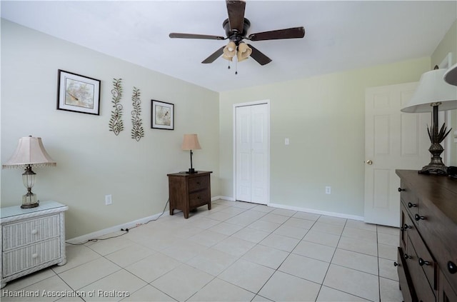 400 Spring Blvd, Sebring, FL 33876 - interior space with a closet, light tile patterned floors, baseboards, and ceiling fan