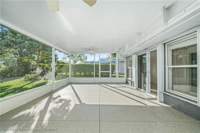 view of unfurnished sunroom