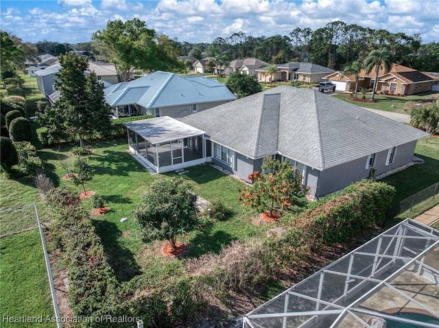 aerial view featuring a residential view