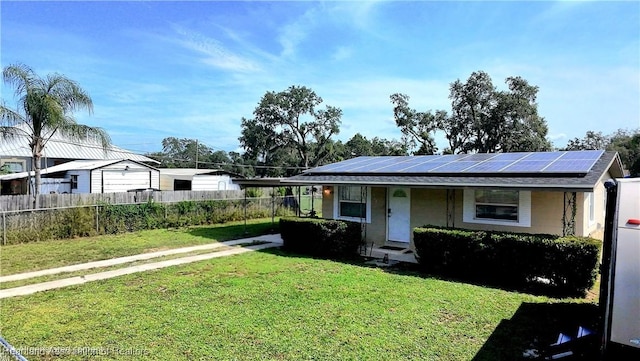 1716 Warfield Pl, Sebring, FL 33870 - bungalow-style house with solar panels and an attached carport