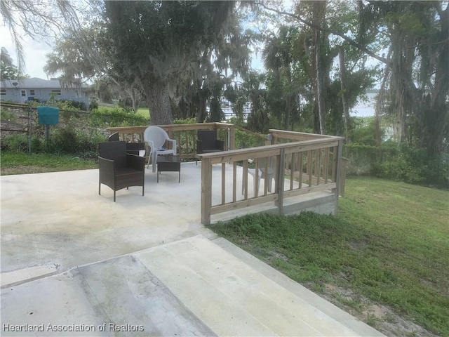 view of patio featuring a deck