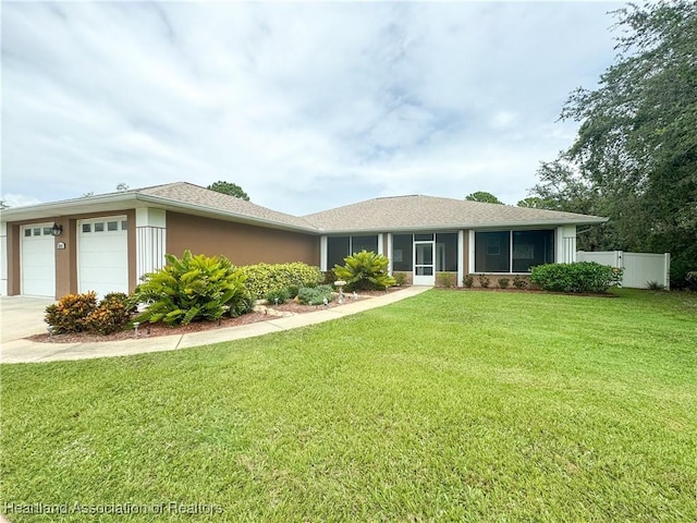 5717 Longbow Dr, Sebring, FL 33876 - ranch-style home featuring an attached garage, driveway, and stucco siding