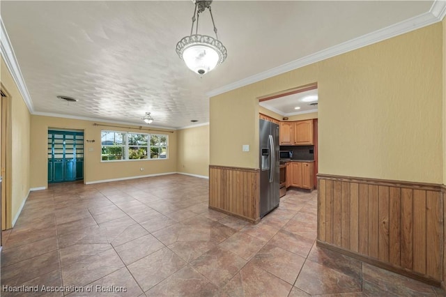 interior space featuring ornamental molding