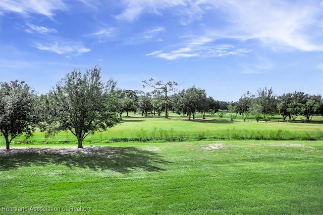 view of home's community featuring a lawn and a rural view