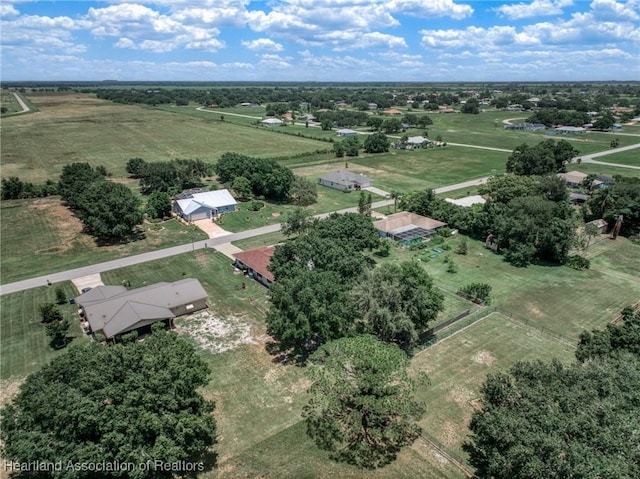 drone / aerial view with a rural view