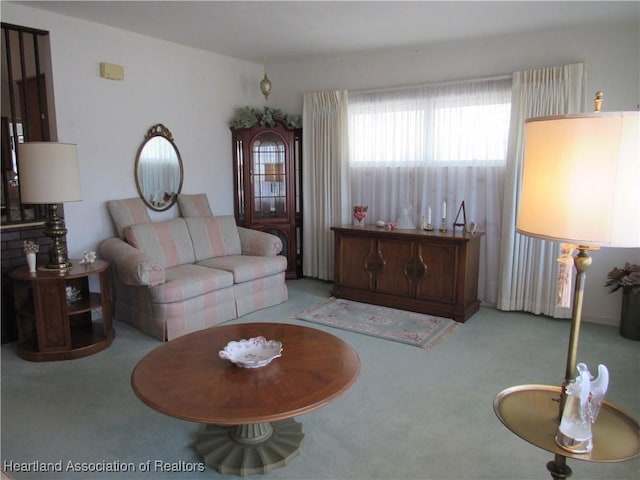 view of carpeted living area