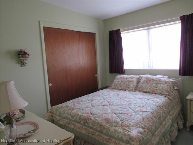 bedroom with a closet and multiple windows