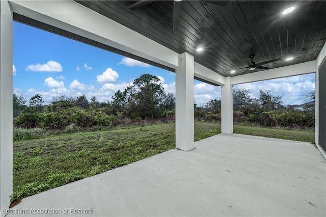 view of patio with ceiling fan