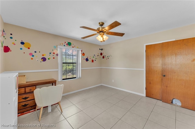 5324 Lafayette Ave, Sebring, FL 33875 - unfurnished office featuring a ceiling fan, baseboards, and light tile patterned floors