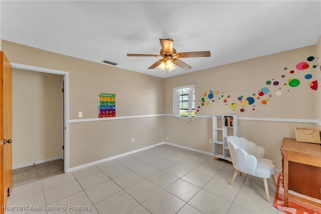 5324 Lafayette Ave, Sebring, FL 33875 - interior space with light tile patterned floors, baseboards, ceiling fan, and visible vents