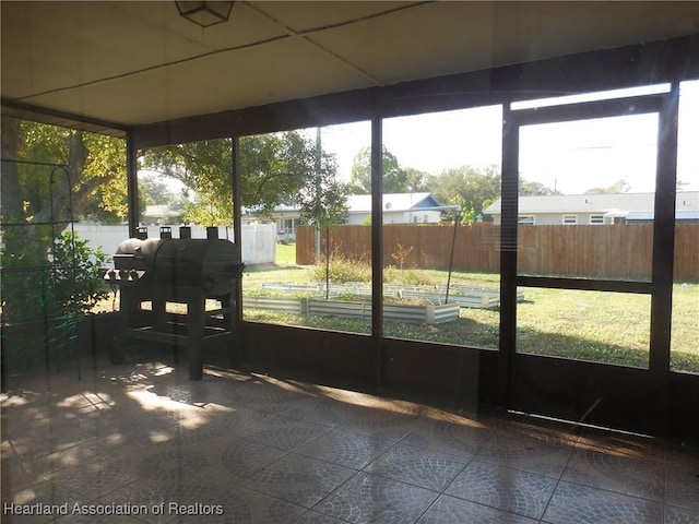 view of unfurnished sunroom