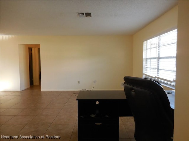 view of tiled office space