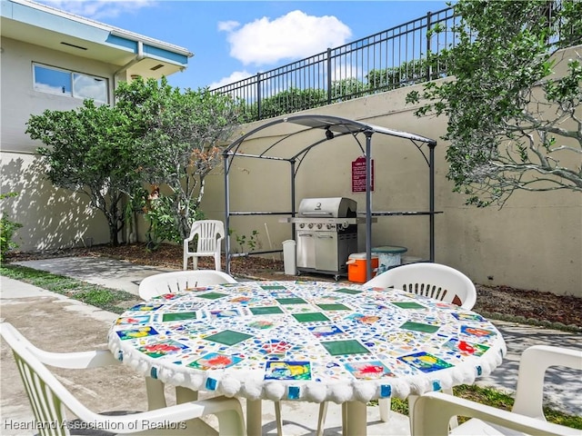 2131 Lakeview Dr Unit 1008, Sebring, FL 33870 - view of patio featuring outdoor dining space and grilling area