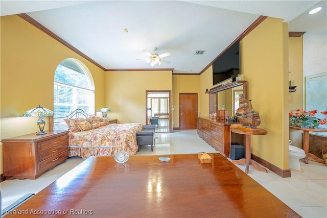 14630 Luray Rd, Southwest Ranches, FL 33330 - bedroom with ornamental molding, light tile patterned floors, and baseboards