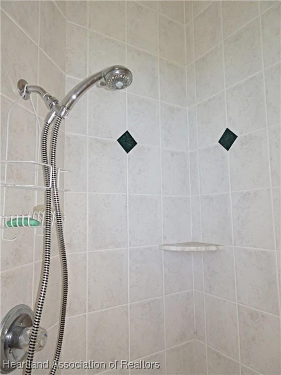 interior space featuring tiled shower