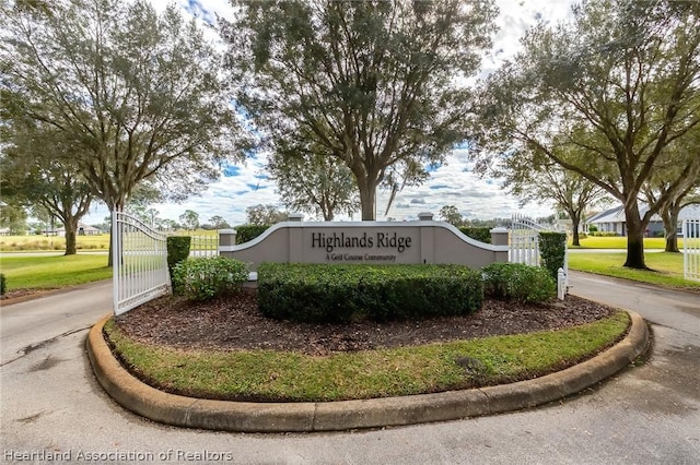 view of community sign