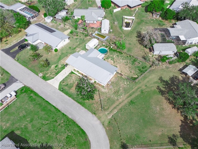 aerial view featuring a residential view