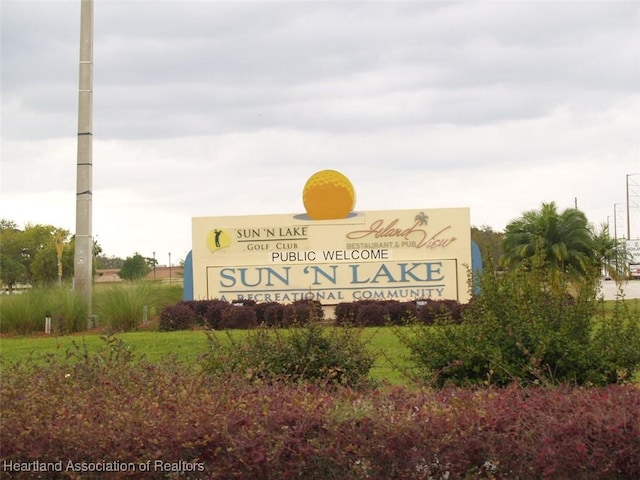 view of community sign