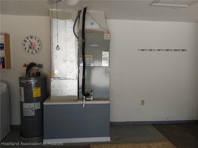 utilities with electric water heater and washer / dryer