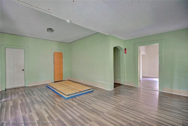 empty room with light wood-type flooring