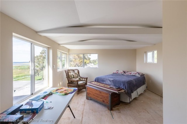 112 Wild Duck Pt, Lorida, FL 33857 - bedroom featuring access to exterior and beamed ceiling