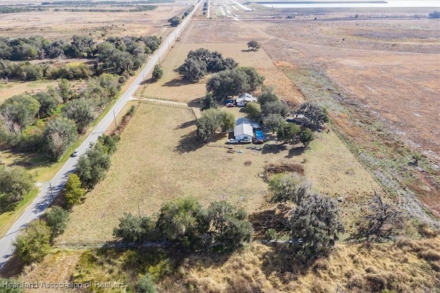 aerial view with a rural view