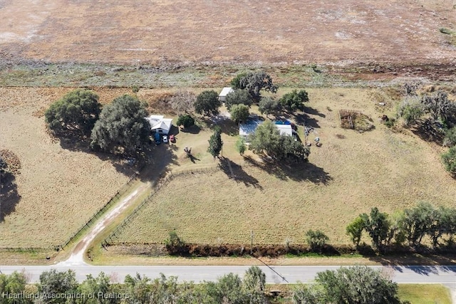 aerial view with a rural view