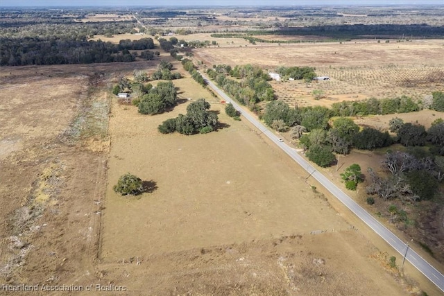 bird's eye view with a rural view