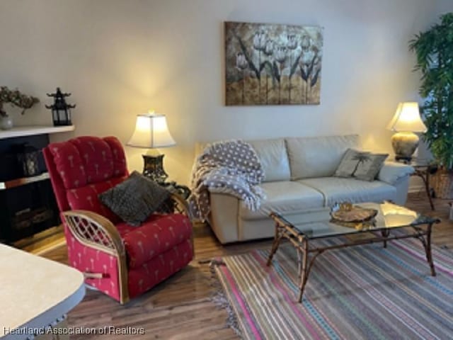 living room featuring hardwood / wood-style flooring