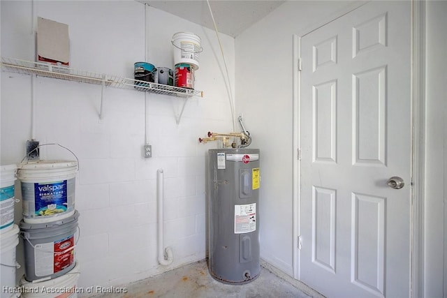 utility room with water heater