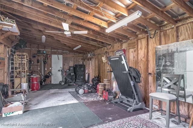 interior space featuring vaulted ceiling