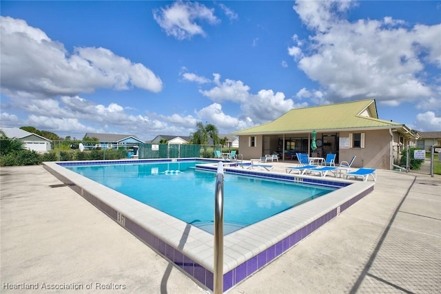 view of pool with a patio area