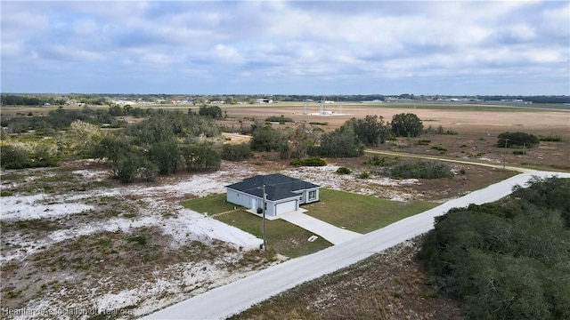 bird's eye view with a rural view