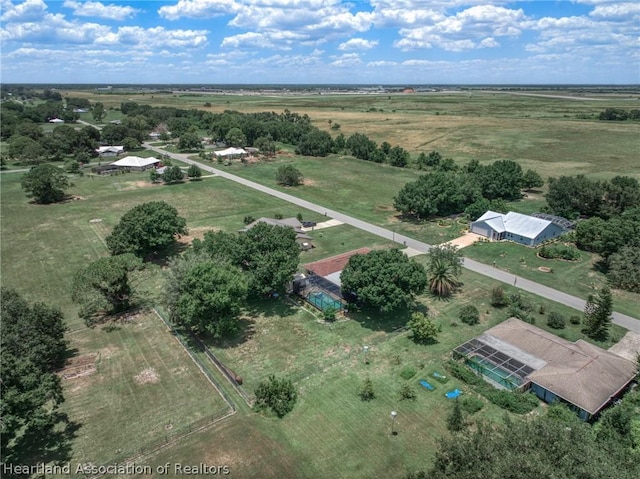 aerial view featuring a rural view