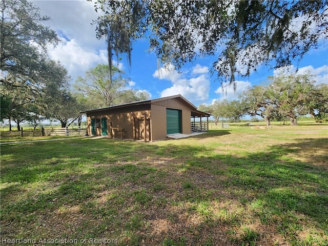 exterior space with an outbuilding