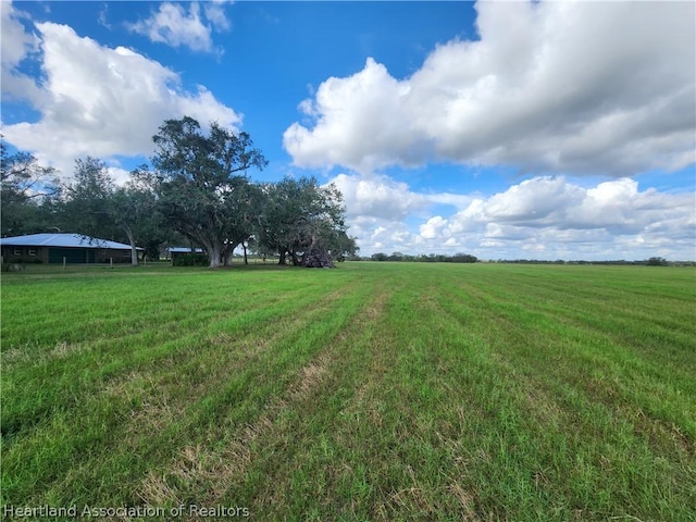 view of yard featuring a rural view