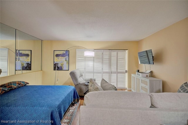 bedroom with a textured ceiling