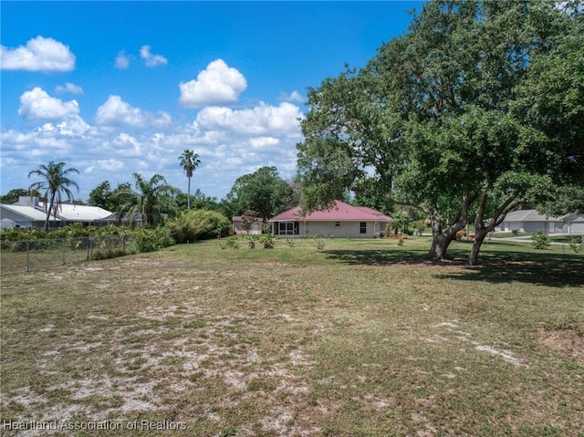view of yard with fence