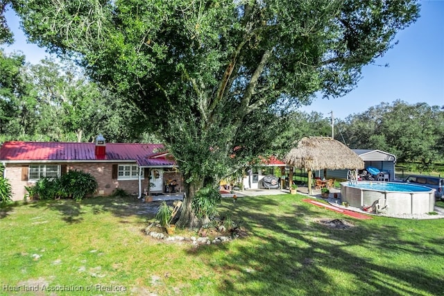 view of yard featuring a gazebo