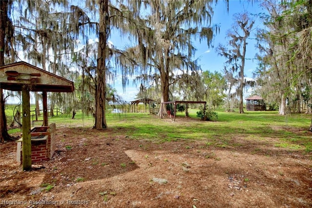 view of yard featuring a gazebo