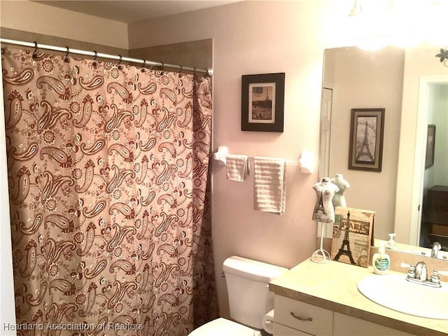 bathroom with toilet and vanity