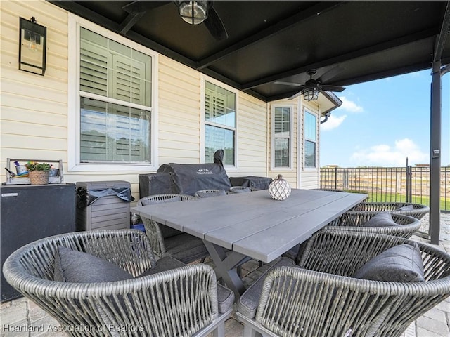 deck with ceiling fan