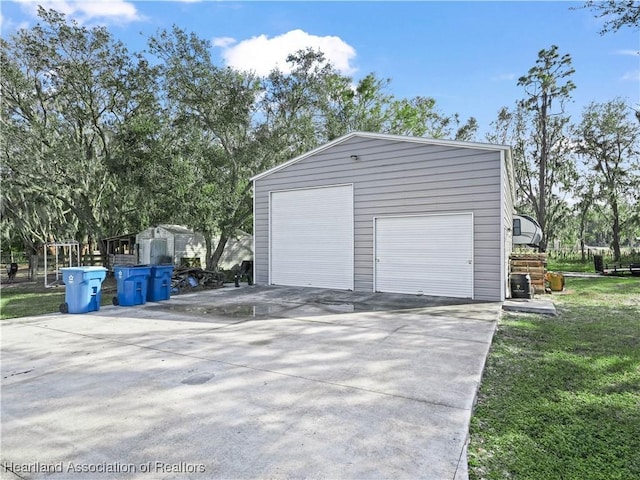 view of garage