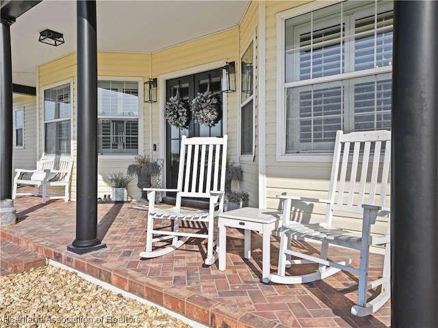 view of patio / terrace with a porch